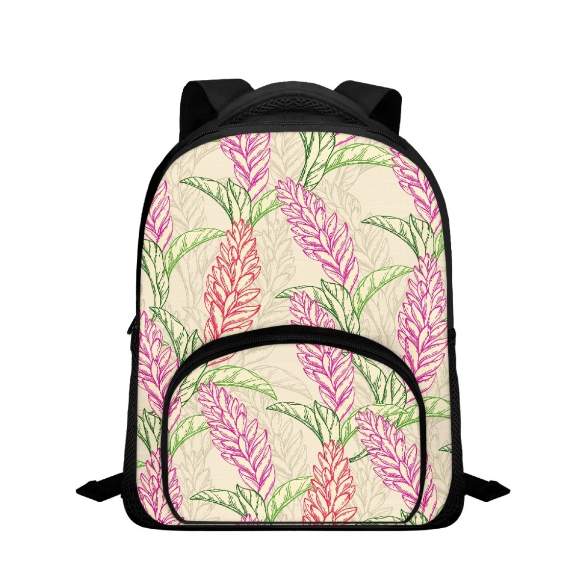 Fashionable And Versatile Hawaii Artist Print On Demand Custom Hawaiian Ginger Root Plant Products Prints Youth Student Backpack