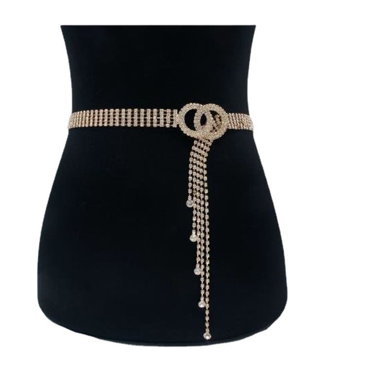 Wholesale Luxury Metal Waist Chain Women Rhinestone Belt For Dresses
