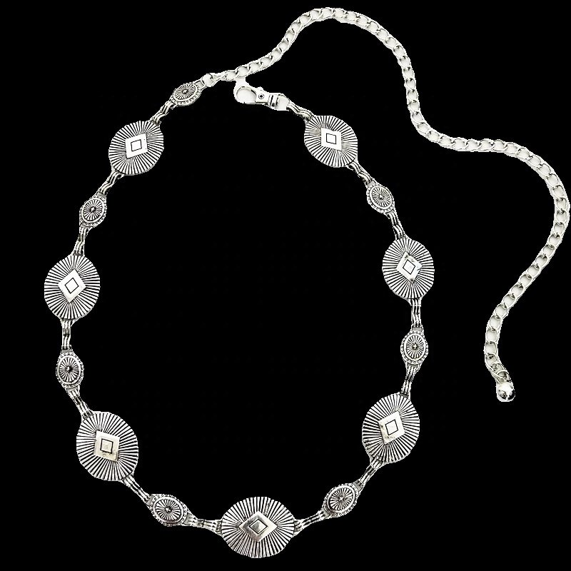 Vintage Oval Alloy Metal Waist Chain Women's Skirt Dresses Premium Feeling Accessories Belt