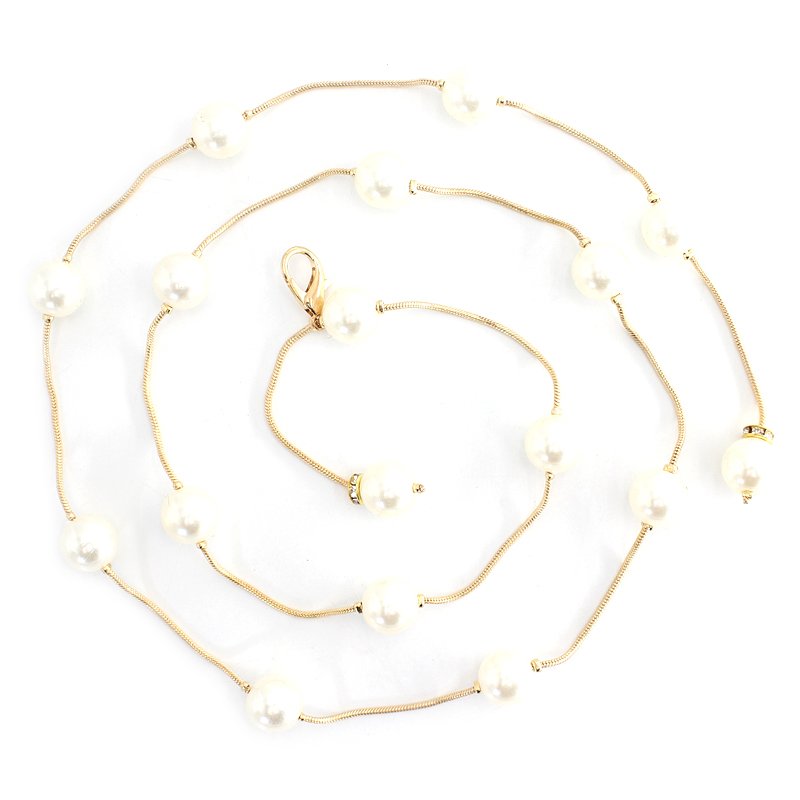Fast Shipping Pearl Metal Waist Chain for women dresses woman belt suits big waist size