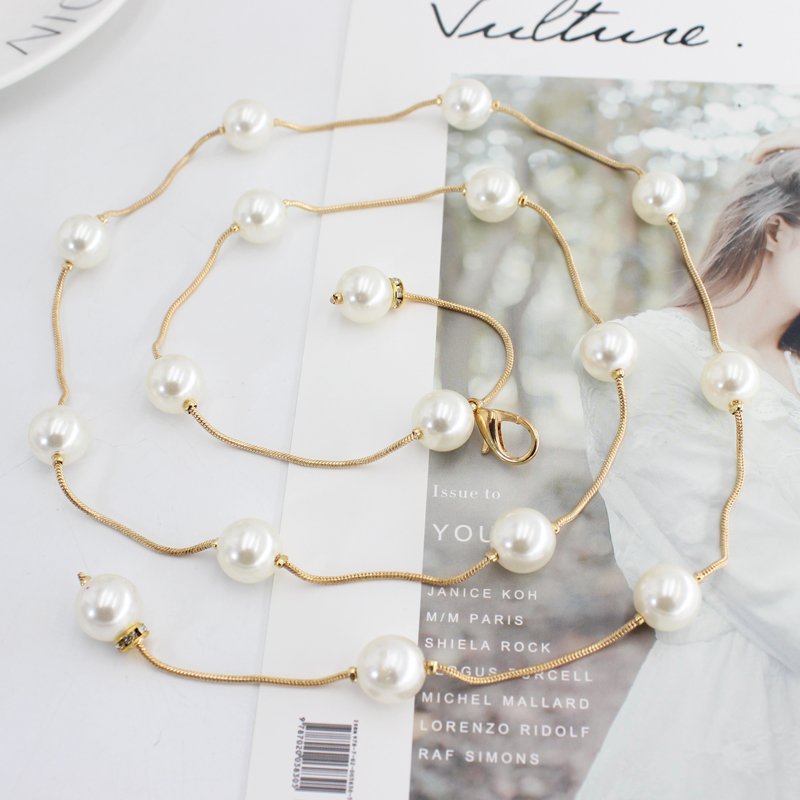 Fast Shipping Pearl Metal Waist Chain for women dresses woman belt suits big waist size