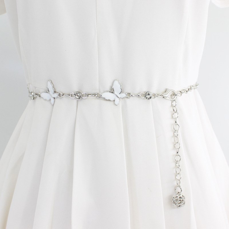 Waist Chain Female Korean Version Drop Glue Drill Personality Hollow-out Rose Pendant With Dress Everythi