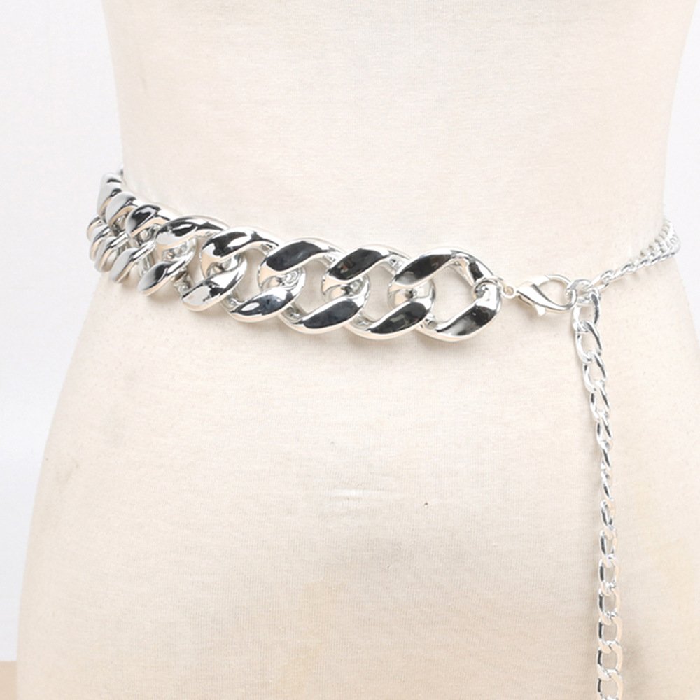2024 New Arrival Women Waist Chain Belt Jewelry Chunky Gold Silver Belt Chain Metal Link Belt Boho Belly Chain for dress