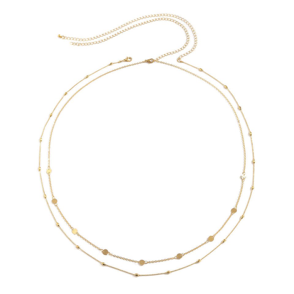 Minimalist custom stainless steel ladies waist chain bikini waist belt belly chain body jewelry