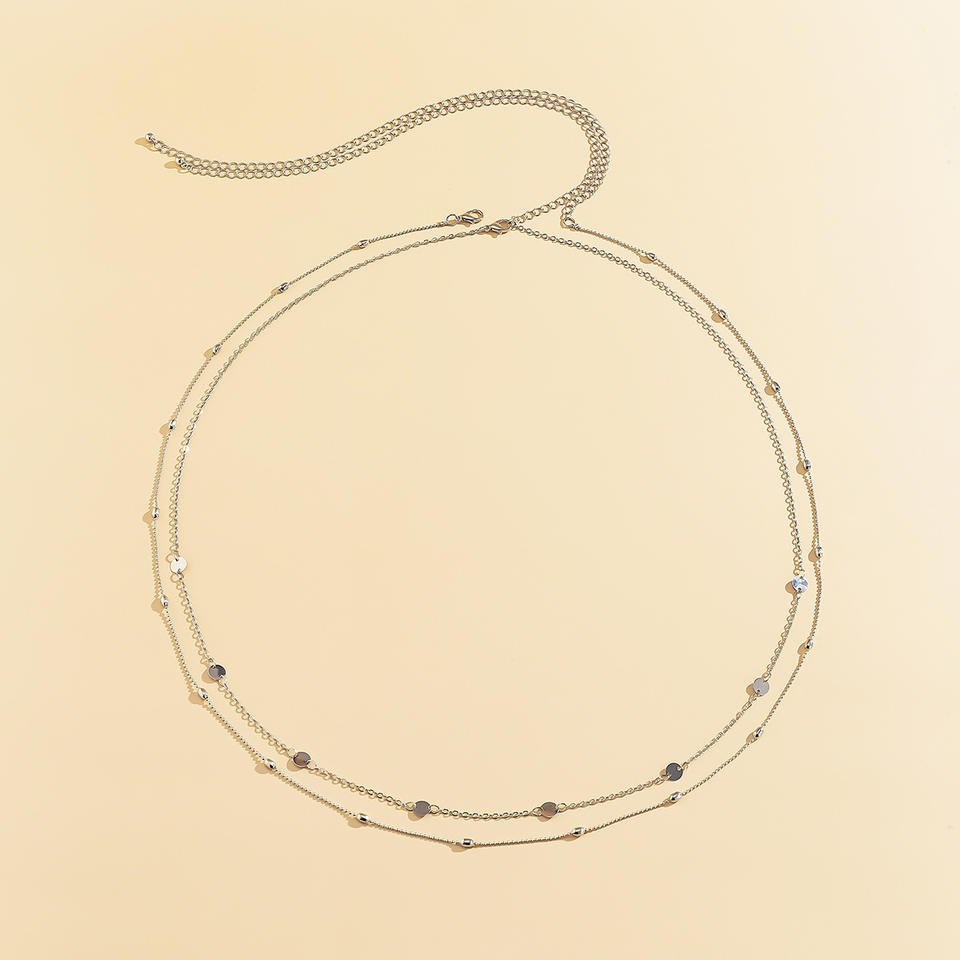Minimalist custom stainless steel ladies waist chain bikini waist belt belly chain body jewelry