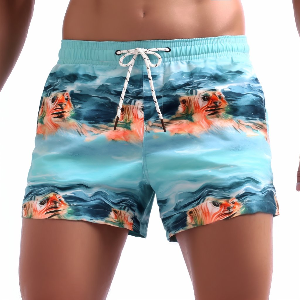 OEM Custom Wholesale Men Board Shorts Beachwear Drawstring Waist Surf Board Trunks Swimming With Pockets
