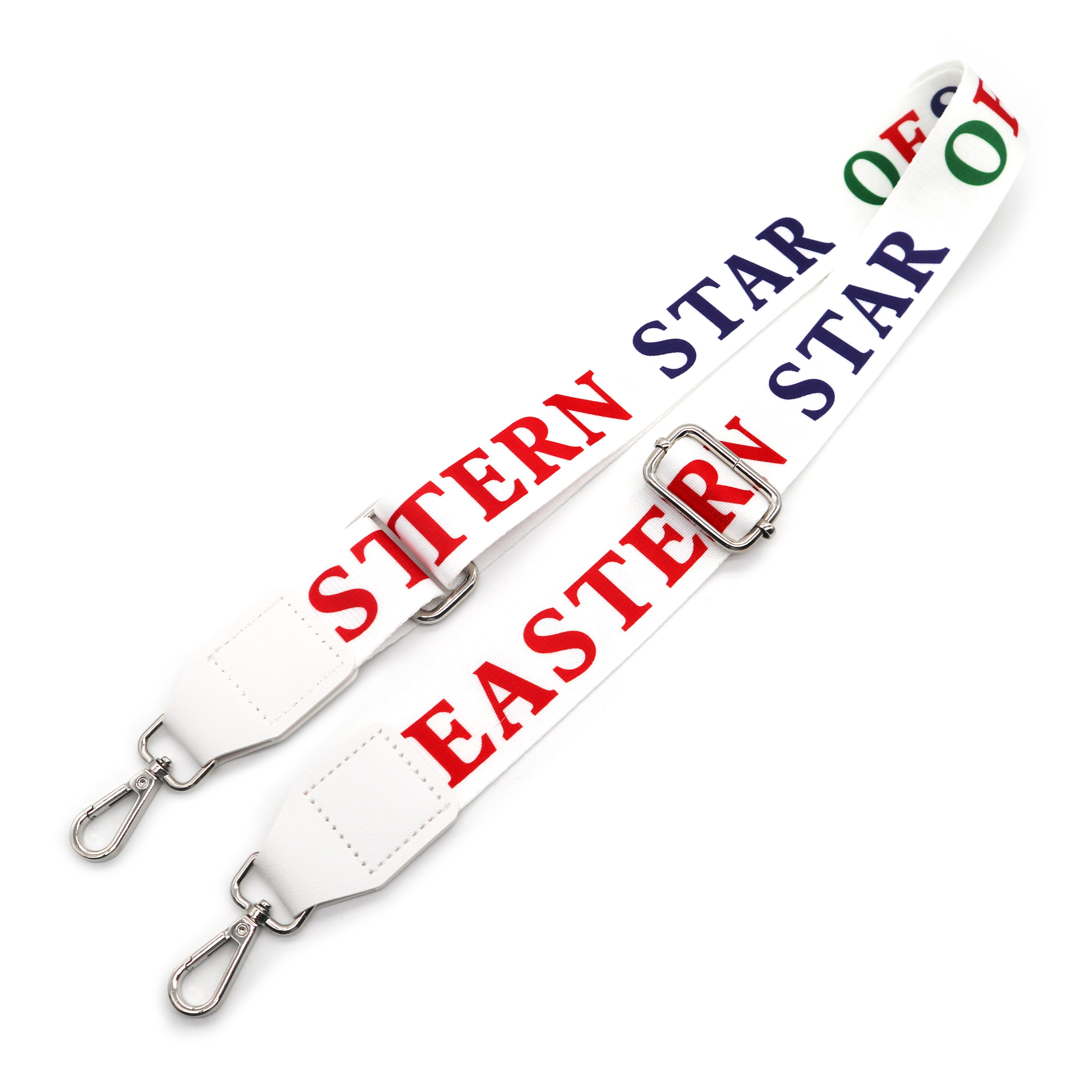 Sublimation OES Order Of Eastern Star Straps for Bags Metal bag chain strap Polyester Adjustment Shoulder Bag Strap
