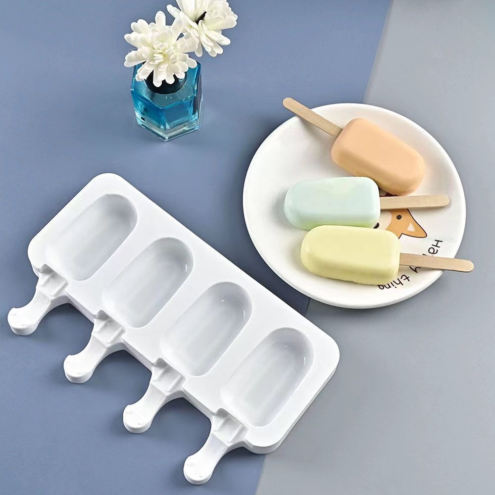 Hot selling fashion reusable frozen novelty Diy mini bar chocolate ice cream mold popsicle mold silicone ice cream mold