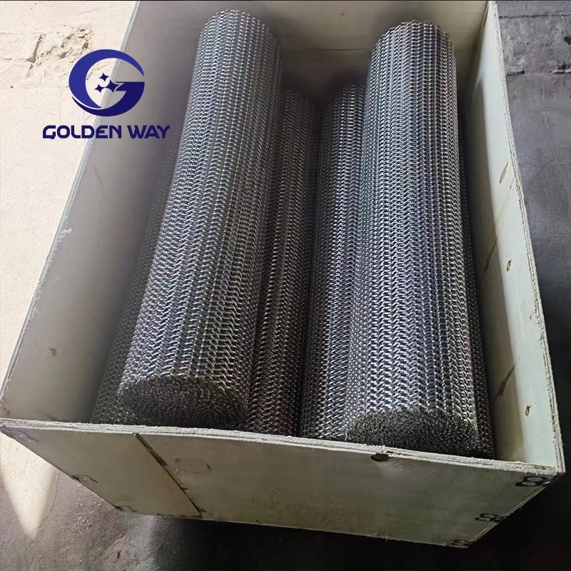 Food Grade Stainless Steel Woven Wire Mesh Conveyor Belts SS Chain Link Conveyor Belts For Freezing