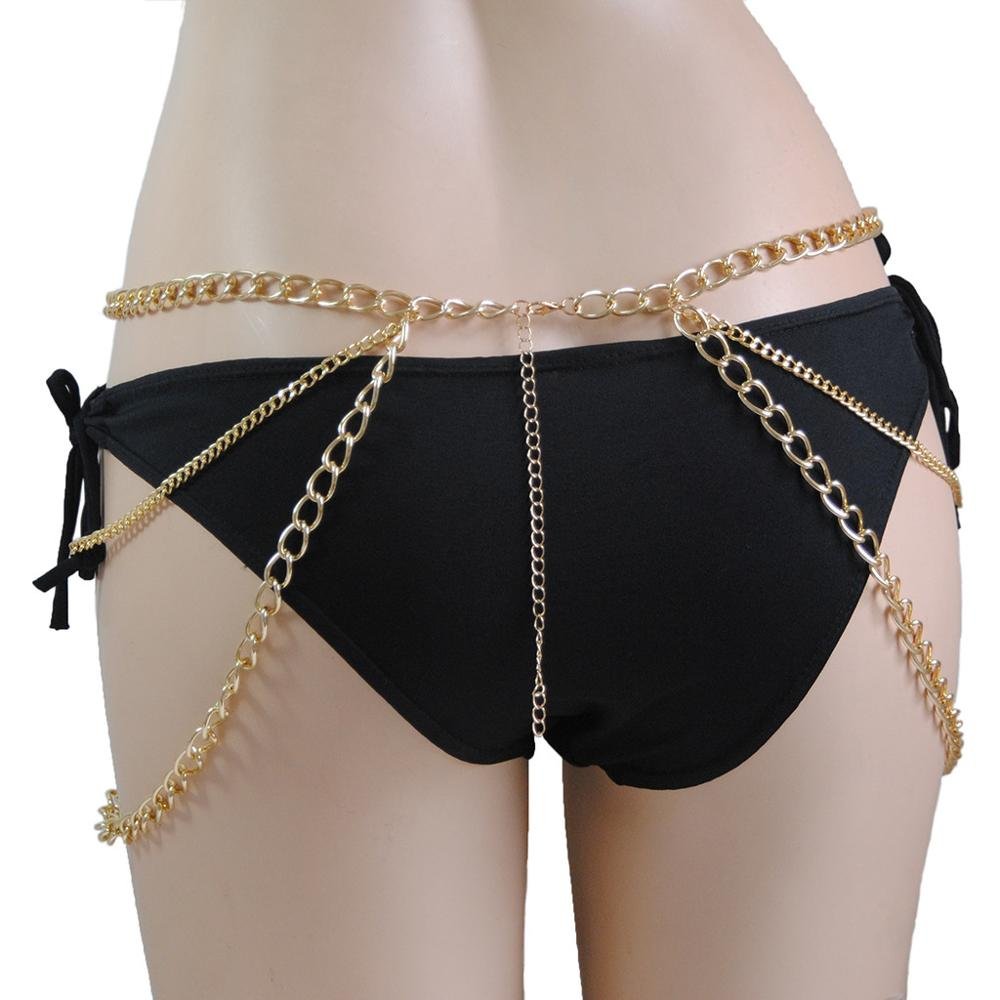 Amazon's popular hot models new accessories fashion sexy waist chain multilayer metal body chain
