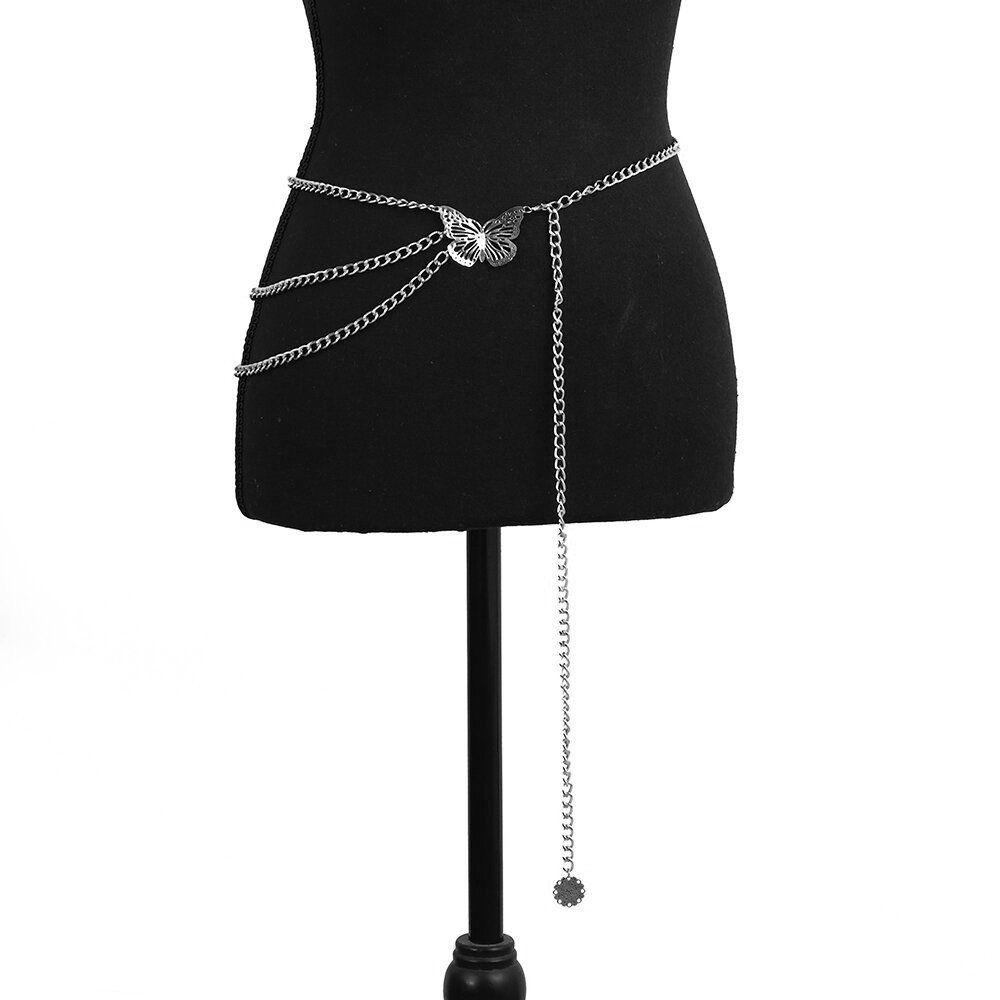 Fashion Butterfly Flower Tassel Waist Chain Vintage Women Waist Chain Belt