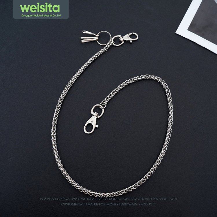 Stainless Steel Long Metal Wallet Chain Leash Pant Jean Keychain Ring Clip Men's Hip Hop Jewelry Fashion Trouser Chain