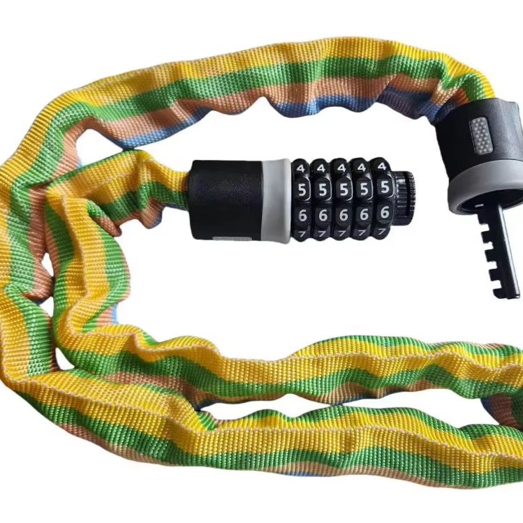 Factory price anti-theft riding accessory motorbike customized Bike lock 5-digit code chain lock good quality