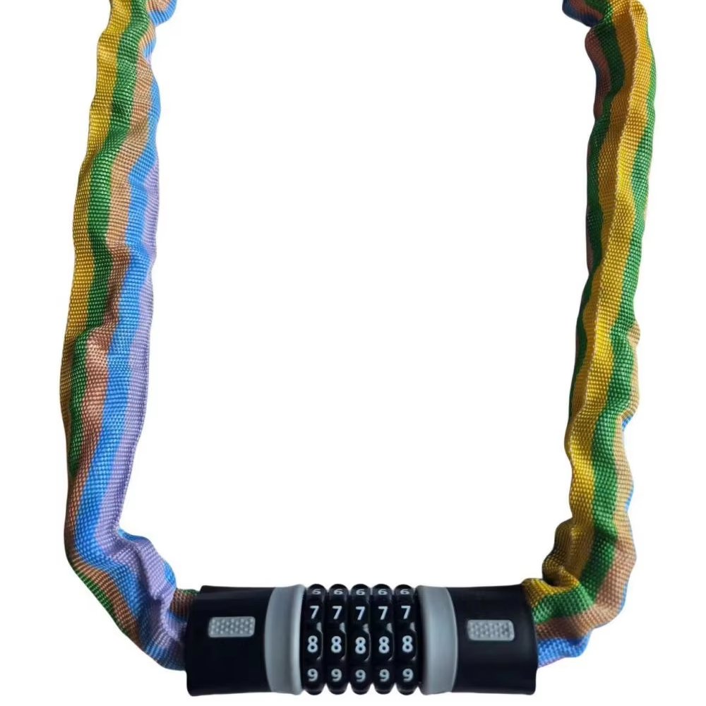 Factory price anti-theft riding accessory motorbike customized Bike lock 5-digit code chain lock good quality