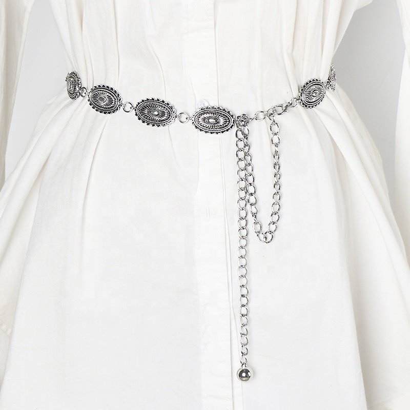 Fashion Western Concho belt top quality vintage metal ladies waist chain