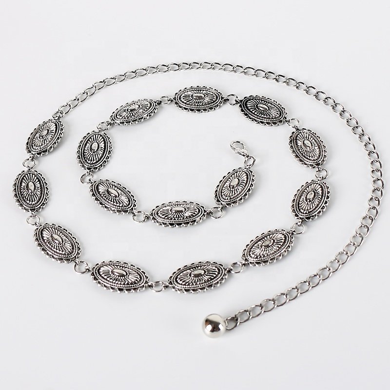 Fashion Western Concho belt top quality vintage metal ladies waist chain