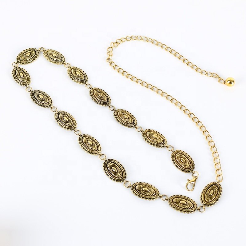 Fashion Western Concho belt top quality vintage metal ladies waist chain