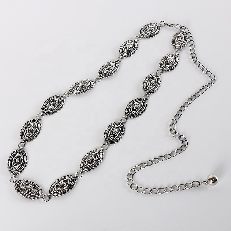Fashion Western Concho belt top quality vintage metal ladies waist chain