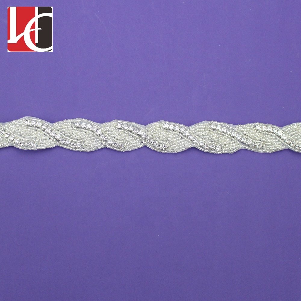 HC-2518 Hechun colorful crystal rhinestone chain trim by the yard for wedding belt