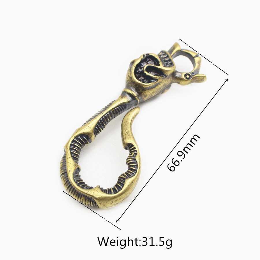 Promotion Retro Skull Vintage Brass U Shape KeyChain Hooks Wallet Chain Belt Key Ring Buckle Bag Hanger Jeans Accessories
