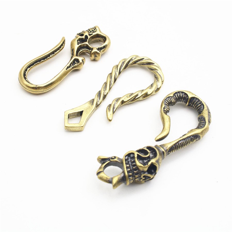 Promotion Retro Skull Vintage Brass U Shape KeyChain Hooks Wallet Chain Belt Key Ring Buckle Bag Hanger Jeans Accessories