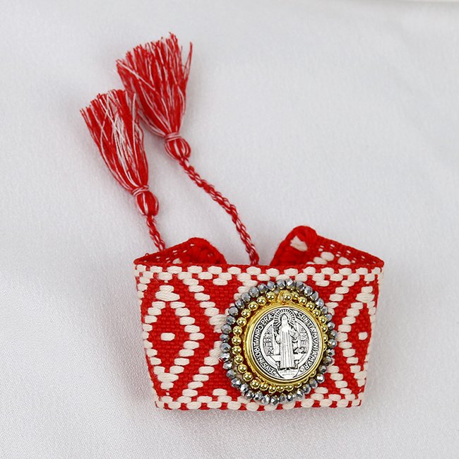 High quality Religious Christian San Benito 18K gold plated color Knit Belt accessories women Jewelry bracelets