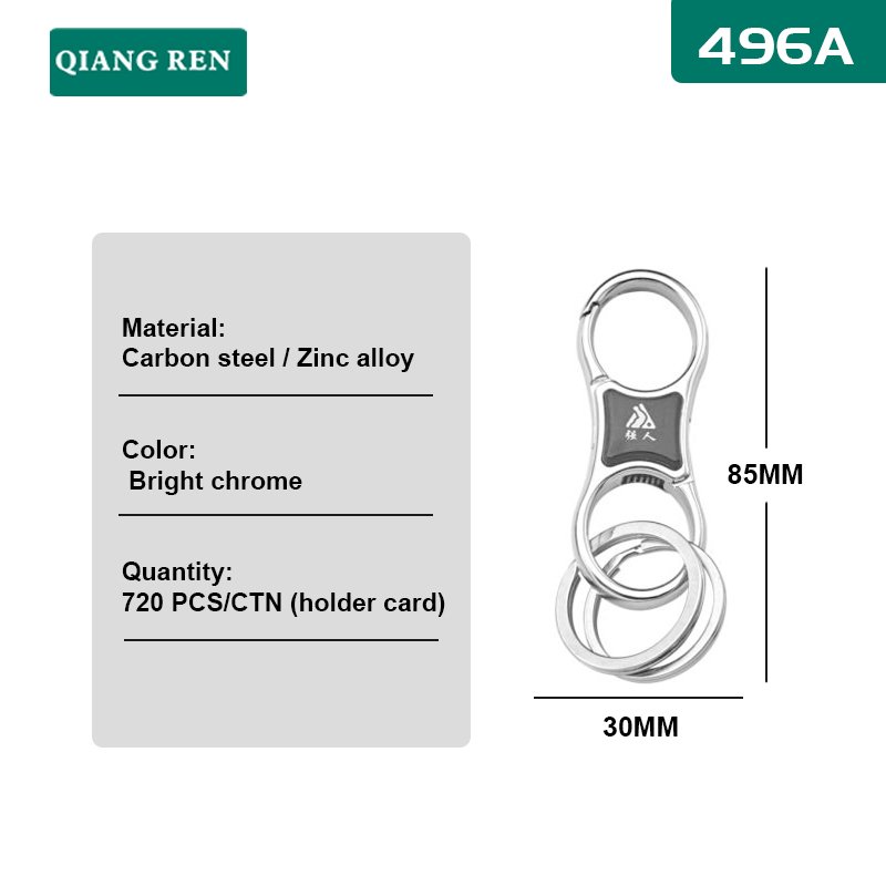 Manufacturer supply wholesale metal zinc alloy Key Ring Keychain Accessories Home Key Ring-10pcs hanging card pack