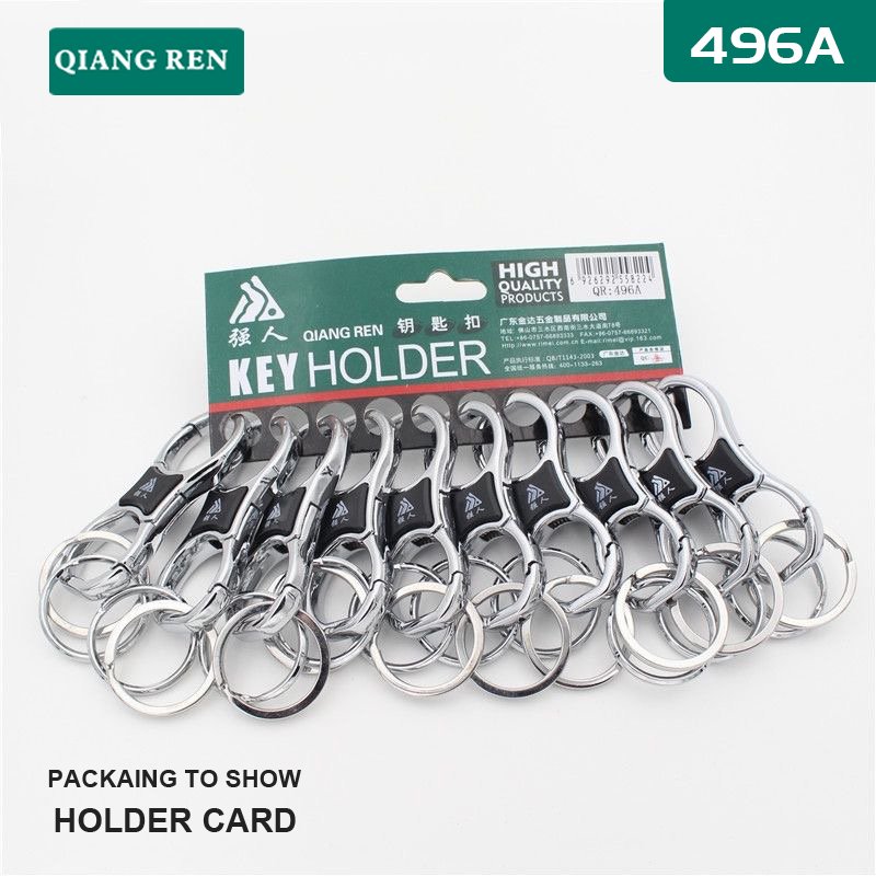 Manufacturer supply wholesale metal zinc alloy Key Ring Keychain Accessories Home Key Ring-10pcs hanging card pack