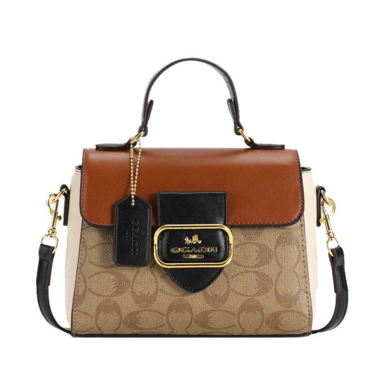 2023 Ins High Quality PU Crossbody Tote Bag Vintage Print Large Capacity Zipper Delicate Logo Letter Bow Decorations-Hot Sale