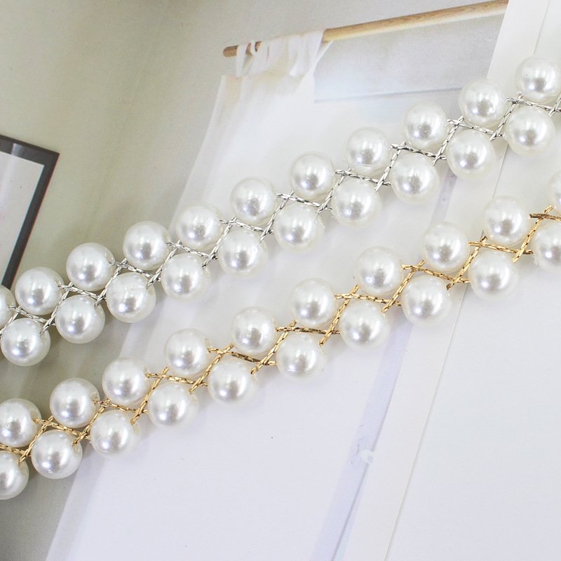 2024 Hot Sale Metal Pearl Chain Belts For Women Waist Belly Strap For Teen Girls Ladies Designer Dresses