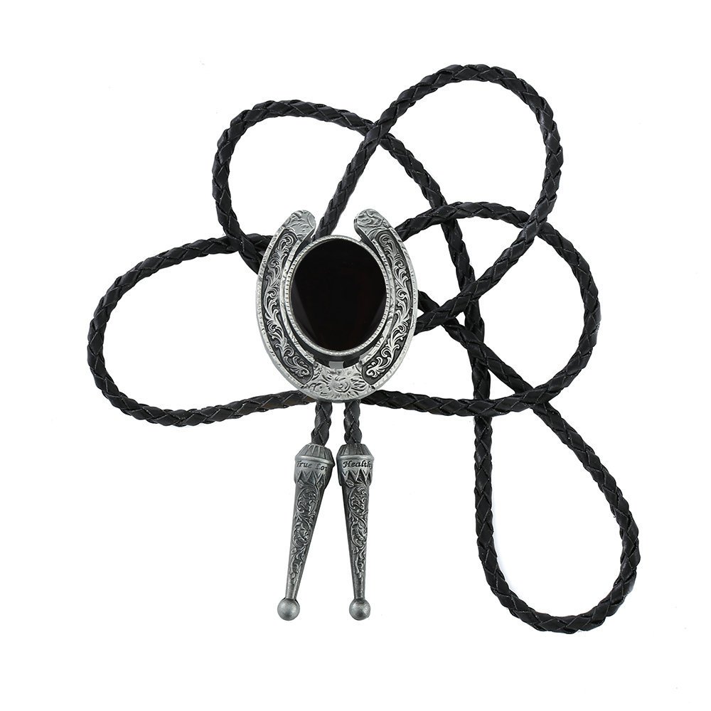 2024 professional design zinc alloy Western Cowboy hand braided Leather Bolo Tie Necktie for men and women