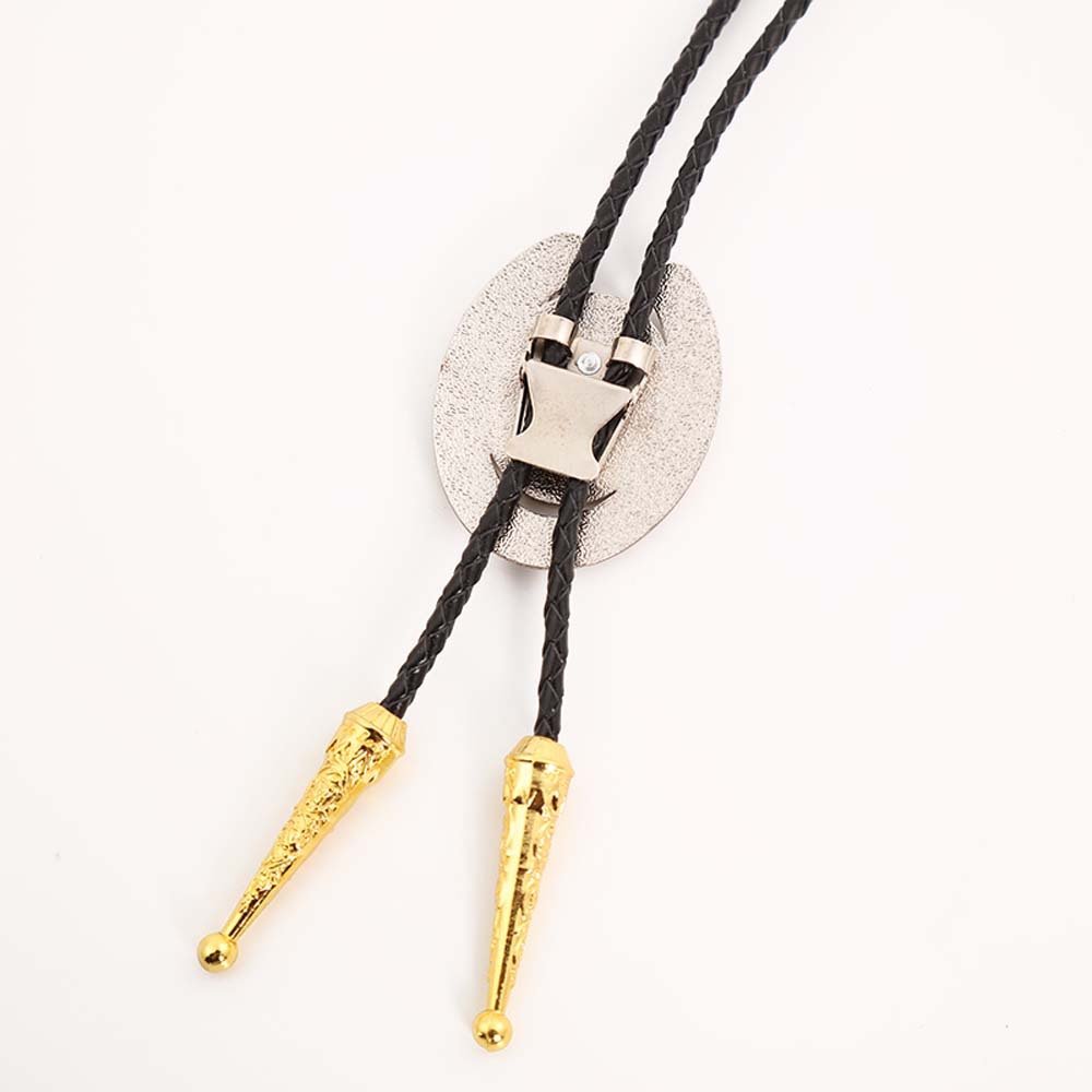 2024 professional design zinc alloy Western Cowboy hand braided Leather Bolo Tie Necktie for men and women