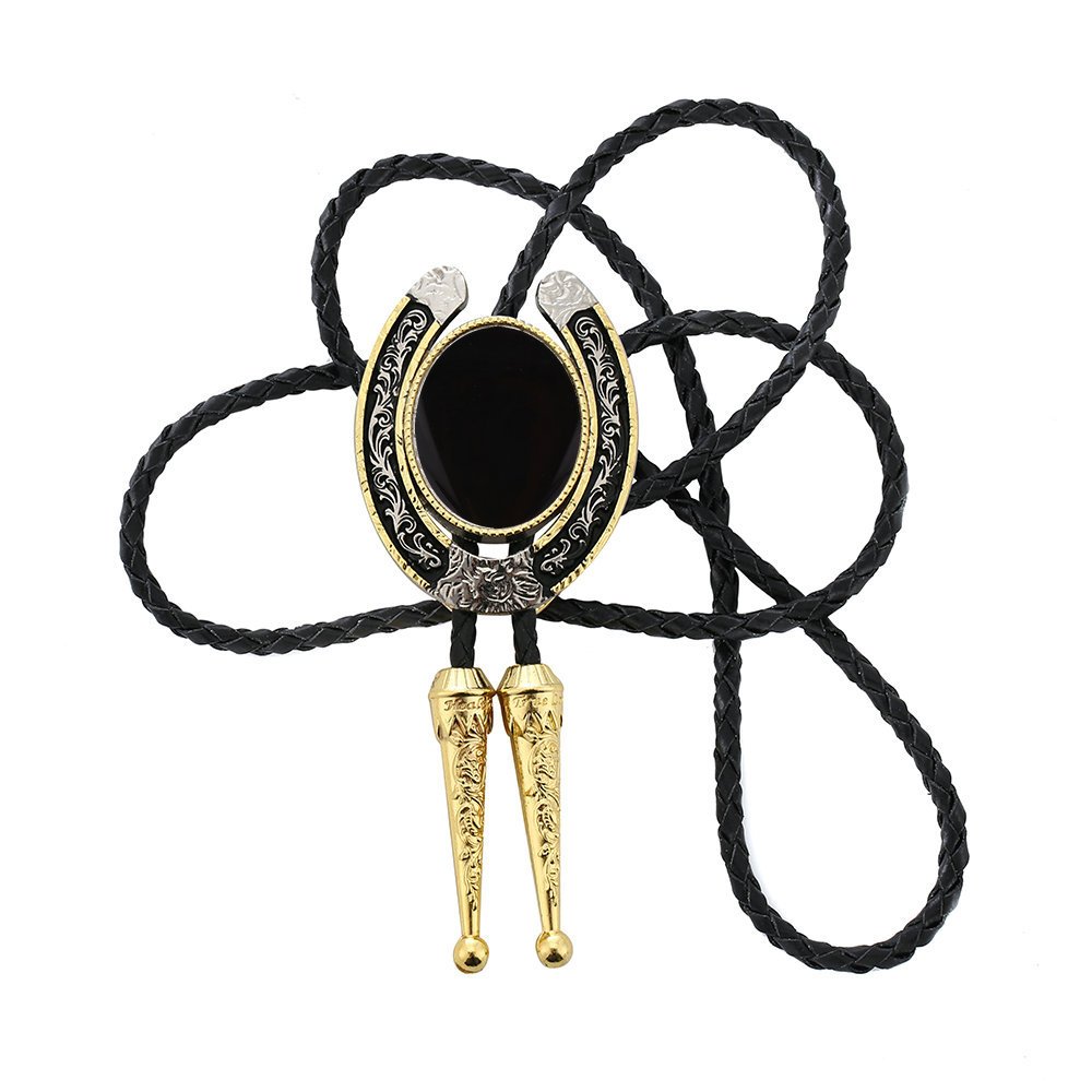 2024 professional design zinc alloy Western Cowboy hand braided Leather Bolo Tie Necktie for men and women