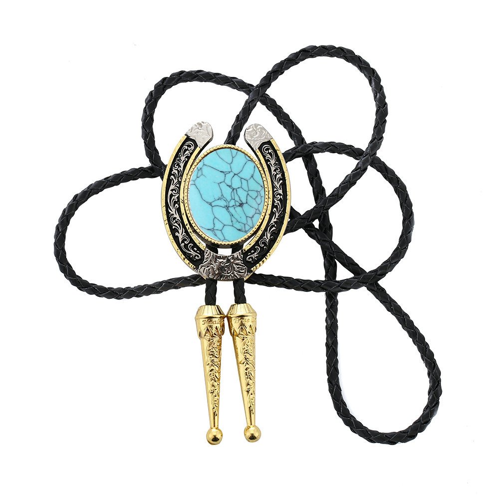 2024 professional design zinc alloy Western Cowboy hand braided Leather Bolo Tie Necktie for men and women