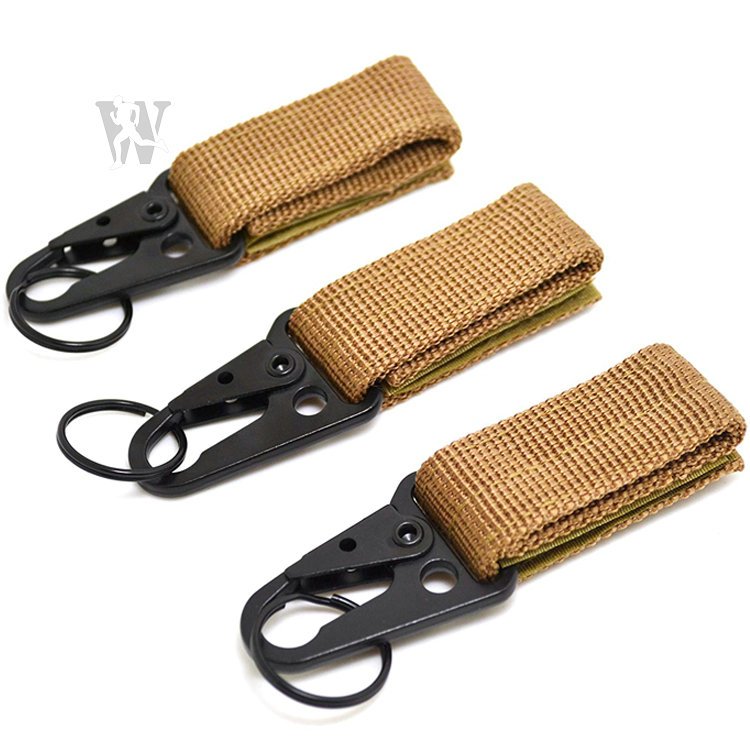 Outdoor Sport Hiking Traveling Tactical Nylon Belt Key Chain High Strength Tactical Key Ring