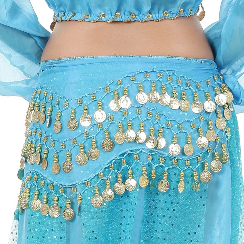 Wholesale Stock Cheap Hip Hop Sexy Belly Dance Waist Chain Dress Belt With 98 Coins