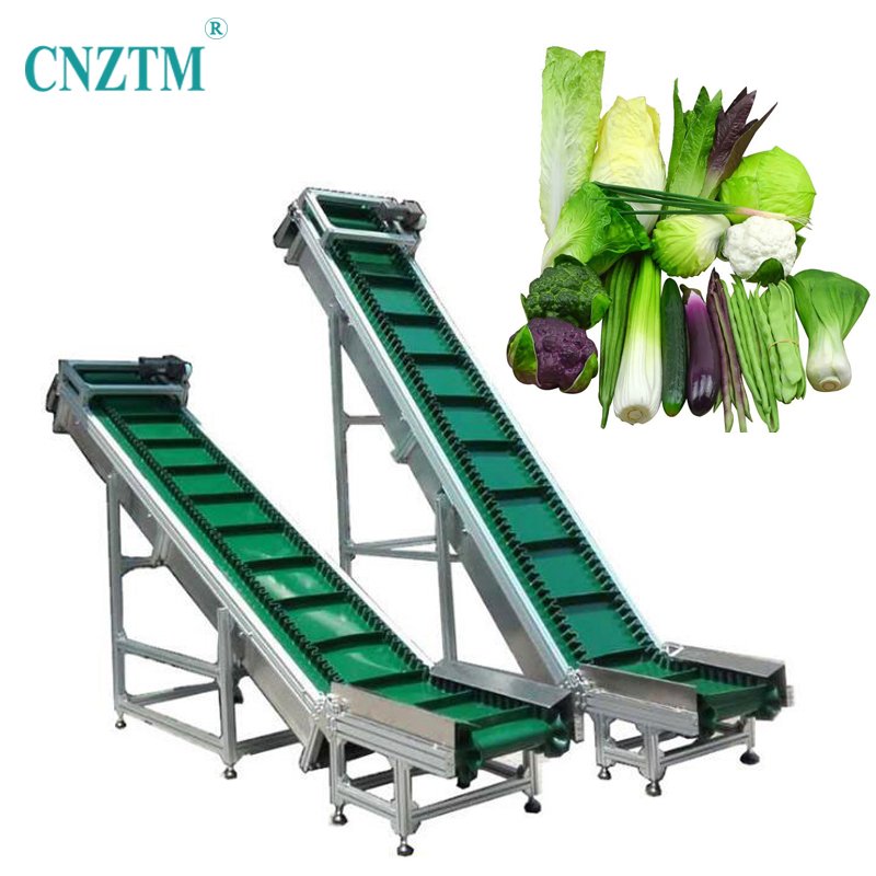Plastic Flexible Vertical Inclining Ccraper Feed Conveyor For Food Grade Industry Transfer Conveyor Belt For Elevator