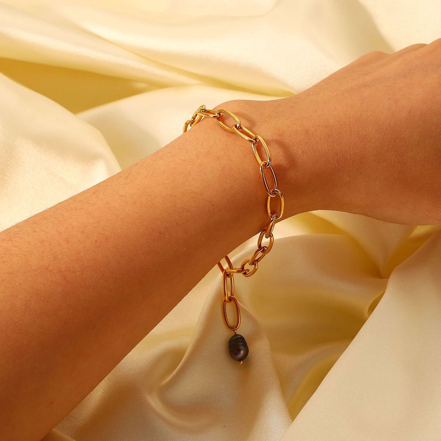 Retro mesh belt titanium gold plated wide bracelet 18K Gold Plated Stainless Steel link Chain bracelet Cuban chain bracelets