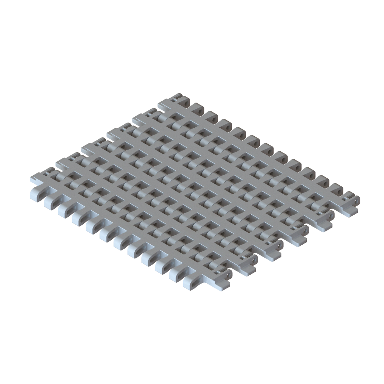 MT2 CP 5 Plastic Belt Conveyor Screw Discharge Wide Curve Plain Belt Polyoxymethylen (POM) Material Food Palletizing Industries