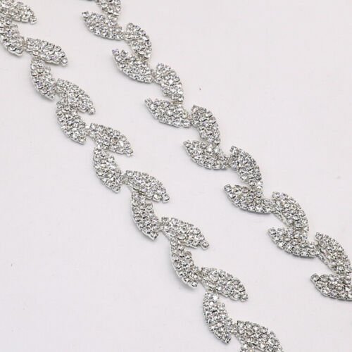 Fashion Crystal Rhinestone Trim Chain Sewing Craft Chain DIY Wedding Bridal Belt