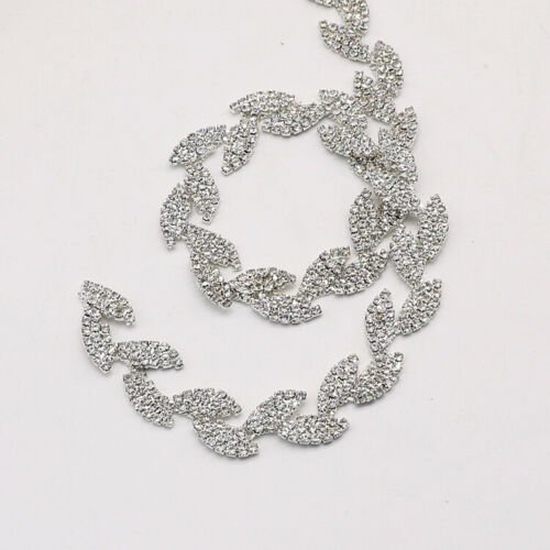 Fashion Crystal Rhinestone Trim Chain Sewing Craft Chain DIY Wedding Bridal Belt