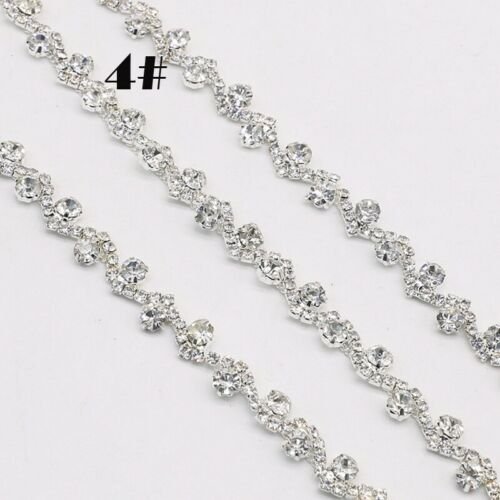 Fashion Crystal Rhinestone Trim Chain Sewing Craft Chain DIY Wedding Bridal Belt