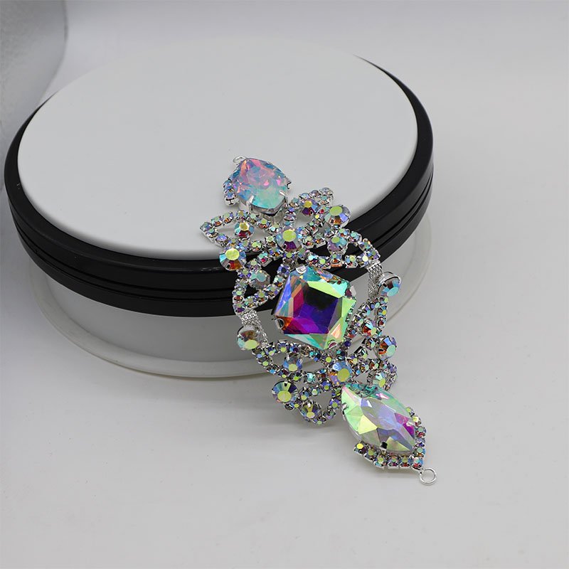 Sliver Base Stylish Exceptional Luster Multi-Shapes Diamond Rhinestone Applique Patch For Bag Shoes Clothing Accessories