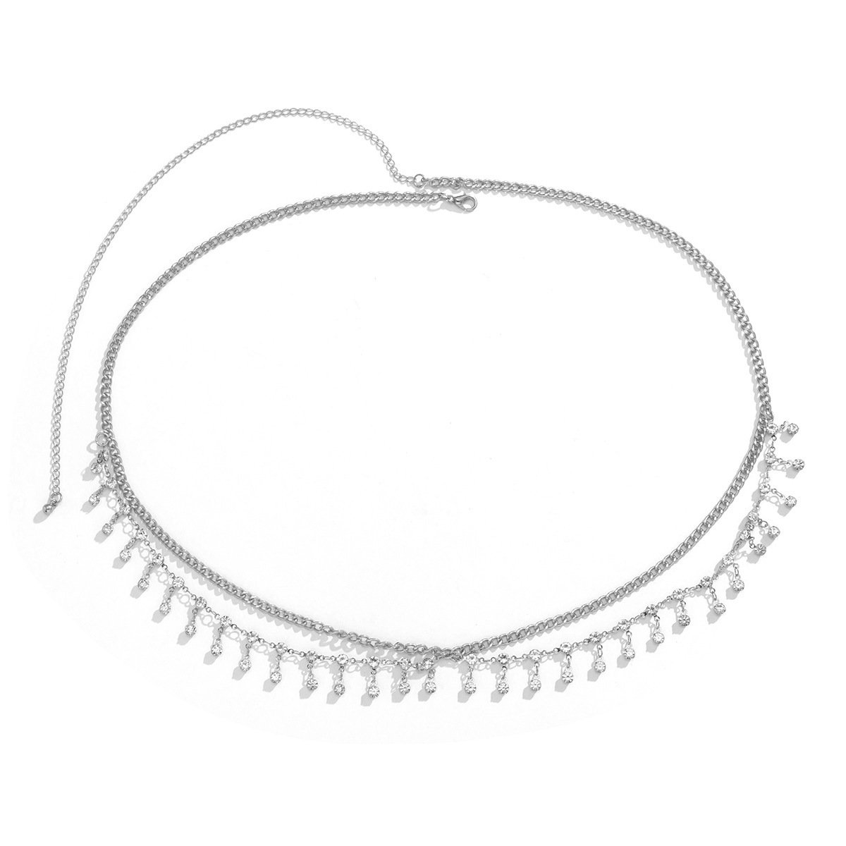 DAIHE Boho Rhinestone Star Pendant Tassel Belly Waist Chain For Women Sexy