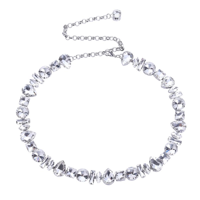LUOAYN Fashion Crystal Diamond Rhinestones Navel Nail Waist Chain Glittering Crystal Diamond Belly Waist Chain