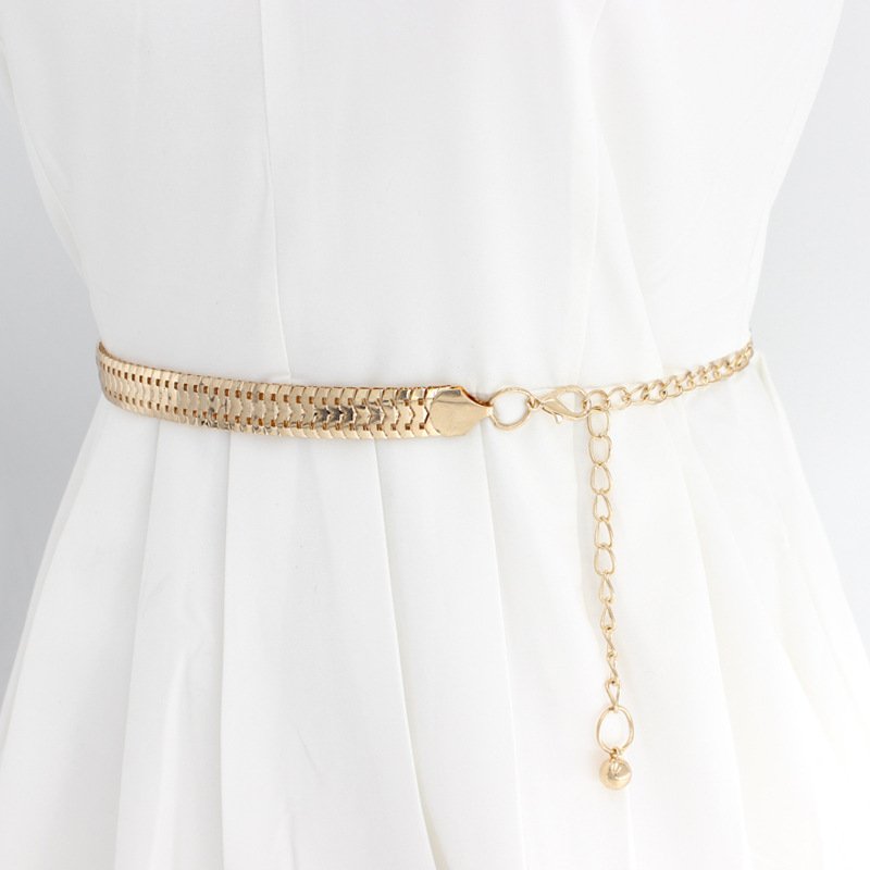 Fashion Women Waistband Lady High Waist Gold Belts Party Jewelry Dress Metal Chain Belt