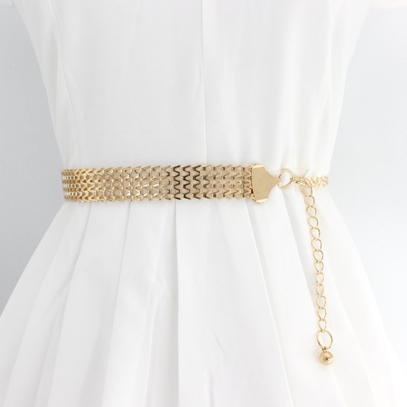 Fashion Women Waistband Lady High Waist Gold Belts Party Jewelry Dress Metal Chain Belt