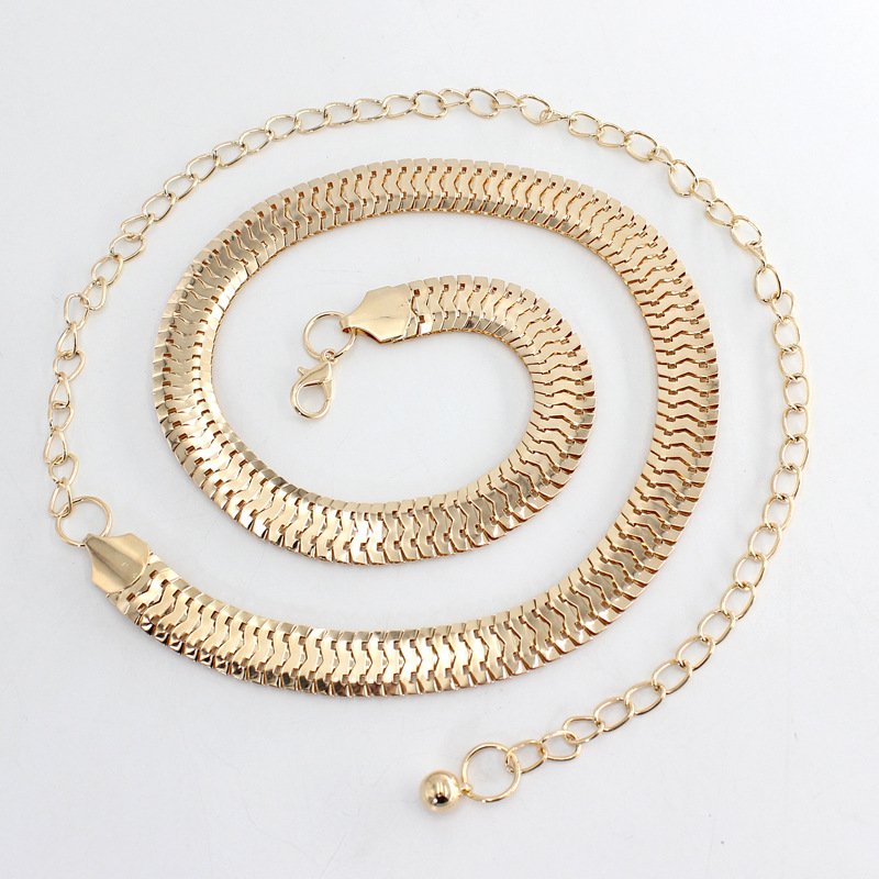 Fashion Women Waistband Lady High Waist Gold Belts Party Jewelry Dress Metal Chain Belt