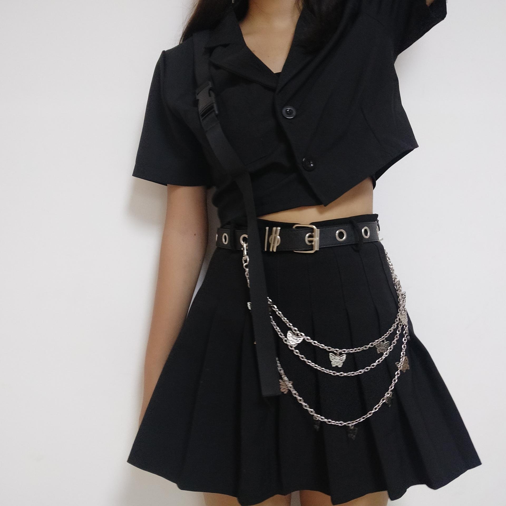 Butterfly Classic Fashion Cross Trouser Chains Belts Waist Chains Double-layer Metal Chain Women Pants Accessories