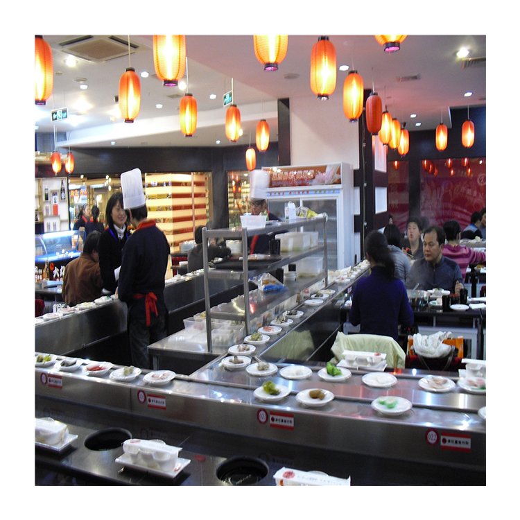 High Quality Control Durable Sushi Conveyor Belt Turn Type Food Trainshinkansen Smart Sushi Line